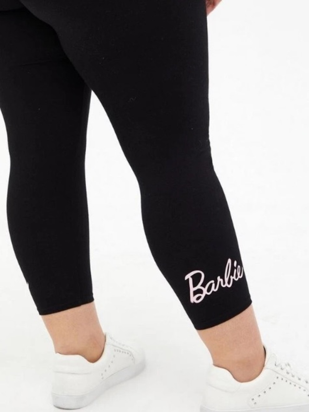 Torrid Barbie Cropped Leggings with Pink Script Logo